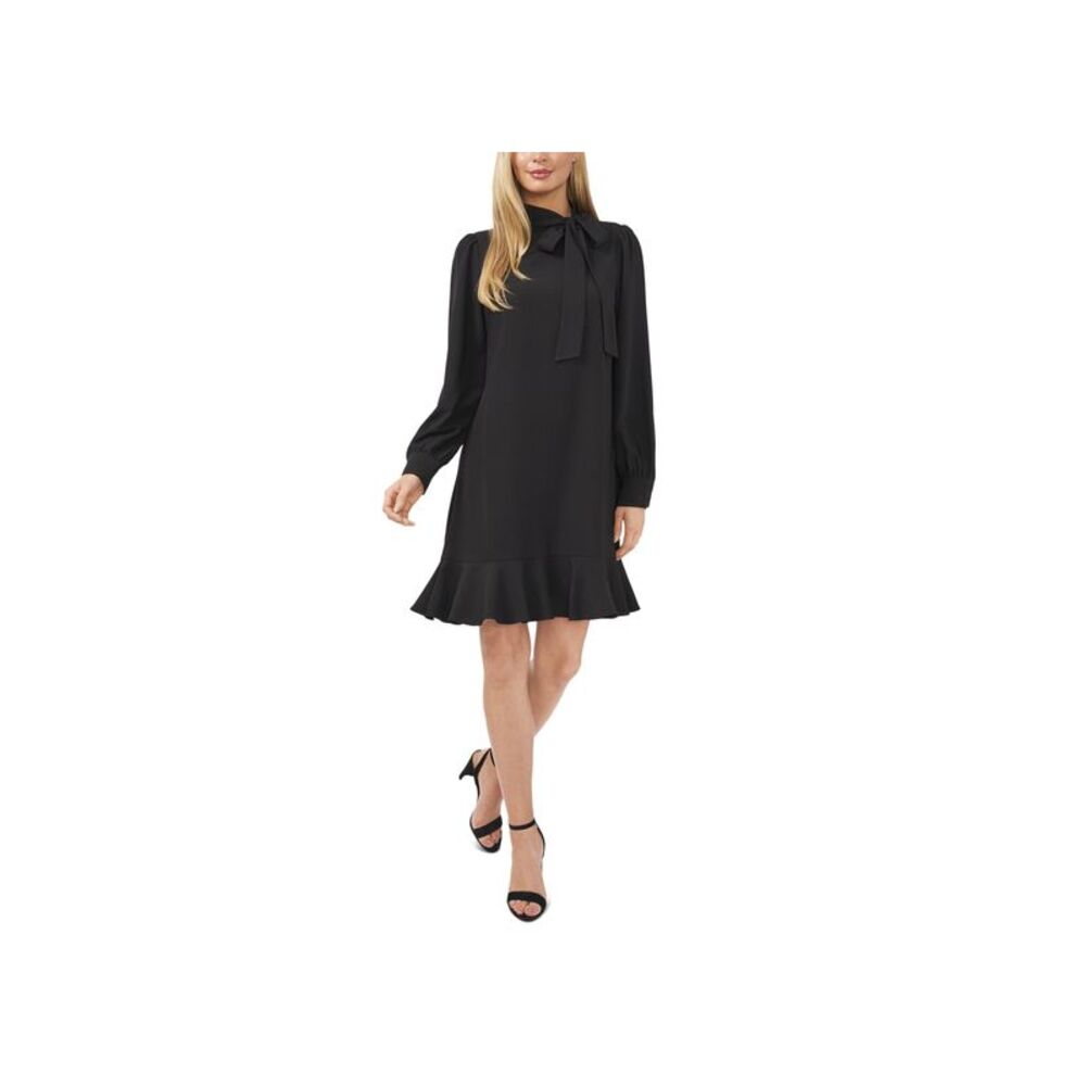 Women's Tie-Neck Ruffled-Hem Dress